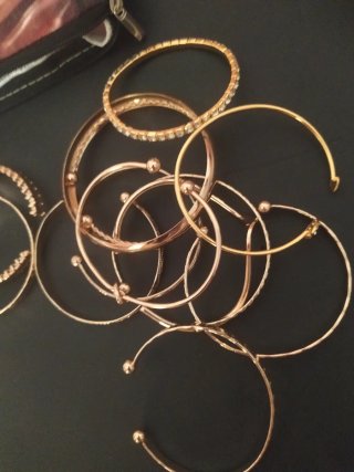 10 Pulseras Doradas y Plateadas