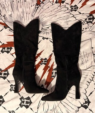 Botas altas negras ante tacón