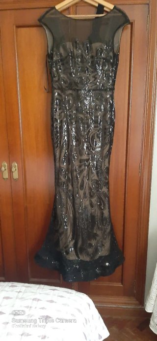 Vestido de fiesta negro lentejuelas