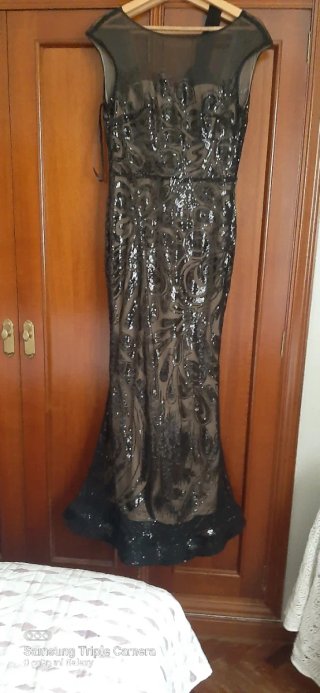 Vestido de fiesta negro lentejuelas