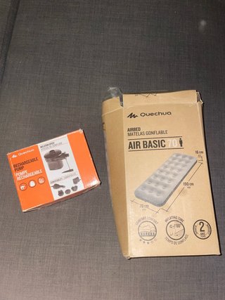 Colchón hinchable y bomba Quechua