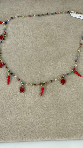 Collana portafortuna argento e pietre  naturali