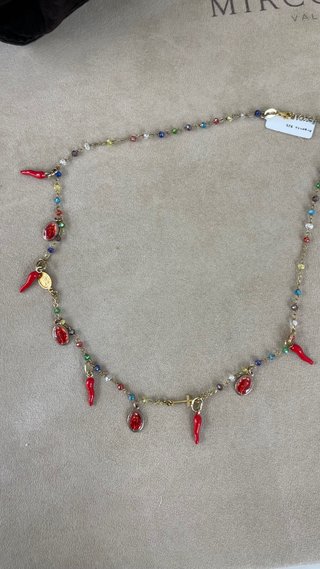 Collana portafortuna argento e pietre  naturali
