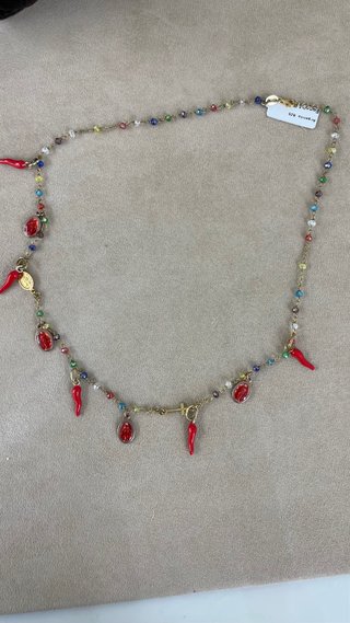 Collana portafortuna argento e pietre  naturali
