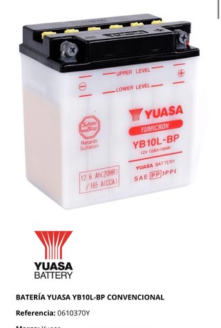 Batería Yuasa YB10L-BP  derbi piaggio vespa....