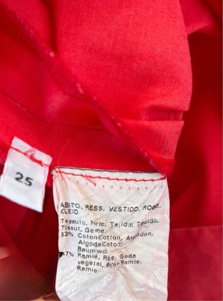 Abito Marina Rinaldi Rosso Cotone Ramia