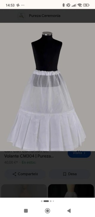 Cancan vestido comunión Pureza Ceremonia blanco