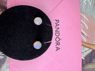 Pendientes Pandora Plata y Blanco