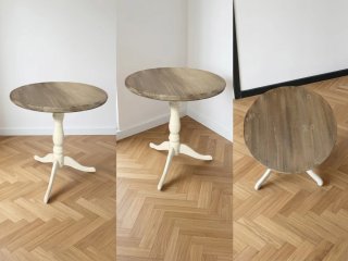 Tavolino rotondo in legno