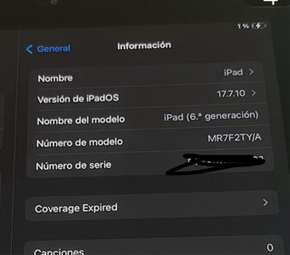 iPad 6ª Gen 32GB Plata