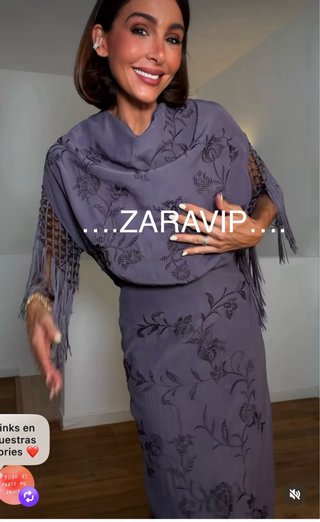 Vestido Zara bordados flecos Talla XS  Colecion