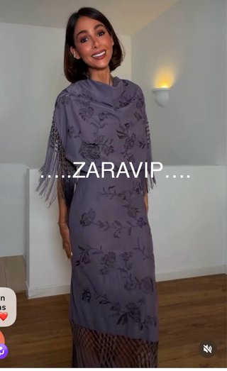 Vestido Zara bordados flecos Talla XS  Colecion