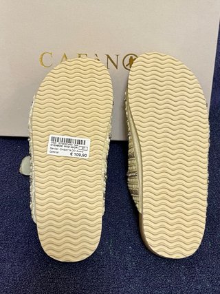 Ciabatte CafèNoir vera pelle Beige/Oro Tg 37