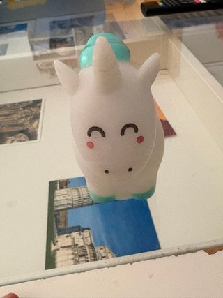 Figura Unicornio Blanco y Turquesa