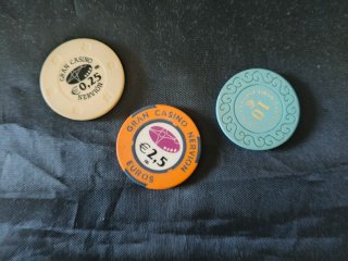 Fichas Casino Nervión 0,25€, 2,5€ y 10€