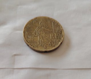 20 céntimos Francia 2007 error acuñación
