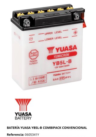 Batería Yuasa YB5L-B 12V 5Ah yamaha vespa honda