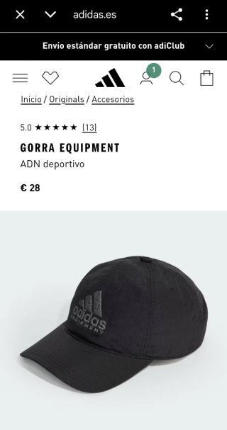 Gorra Adidas Equipment Negra