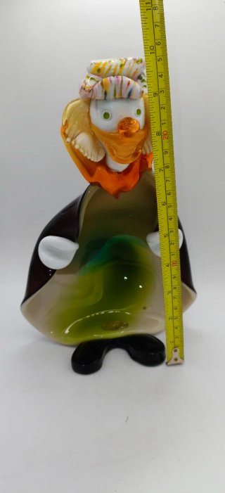 Gran Payaso en Cristal de Murano 27cm, IMPECABLE