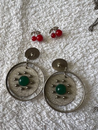Pendientes Cherry y Aro Verde