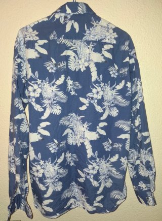 Camisa vintage La Vespita Azul Estampada Talla XXL