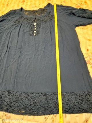 Camicetta donna blu con pizzo