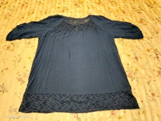 Camicetta donna blu con pizzo
