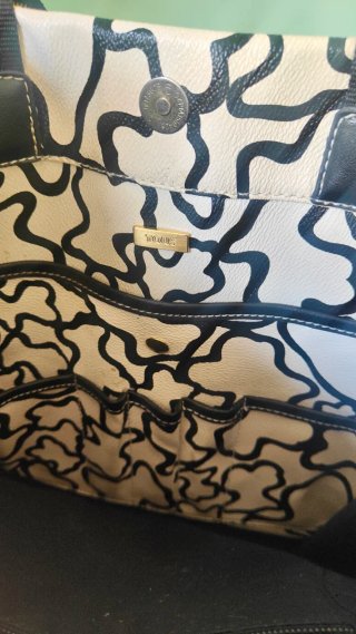 Bolso Tote Tous Beige y Negro Kaos
