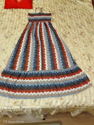 Abito lungo donna fantasia zig-zag