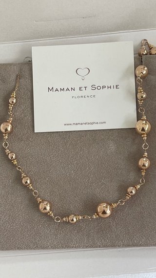 Collana Maman et Sophie Argento Dorato rosa