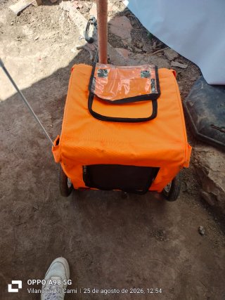 Carro de transporte para mascotas naranja