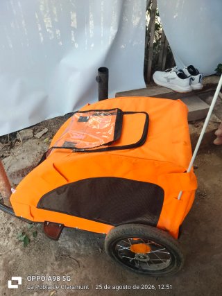 Carro de transporte para mascotas naranja