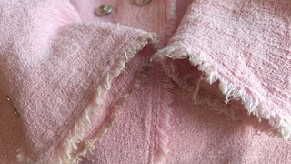 Blazer tweed rosa claro botones plateados M/L