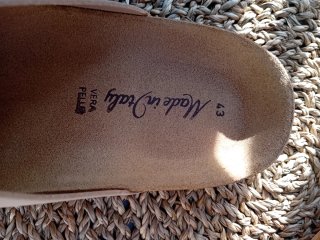 Ciabatte n.43 vera pelle beige