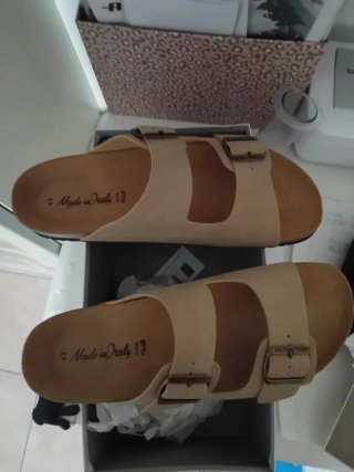 Ciabatte n.43 vera pelle beige