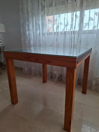 Conjunto salon: mueble tv, vitrina, aparador, mesa