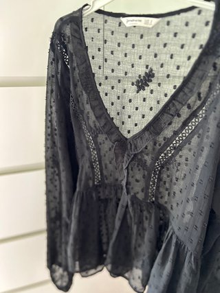 Blusa Stradivarius Negra Talla S