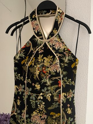 Vestido Halter Estampado Zara T/XS