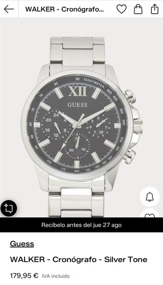 Reloj Guess Walker Cronógrafo Plata