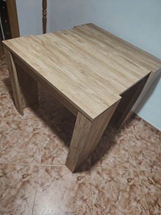 Mesa extensible madera color beige/marrón