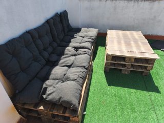 Sofá y mesa de palets