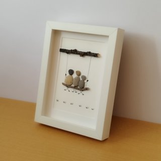 Cuadro artesanal familia columpio - Hecho a mano