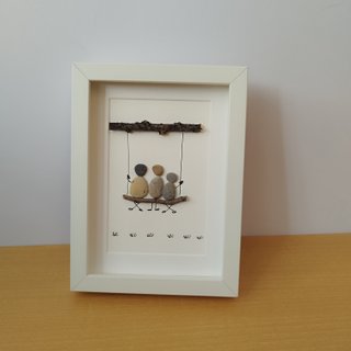 Cuadro artesanal familia columpio - Hecho a mano