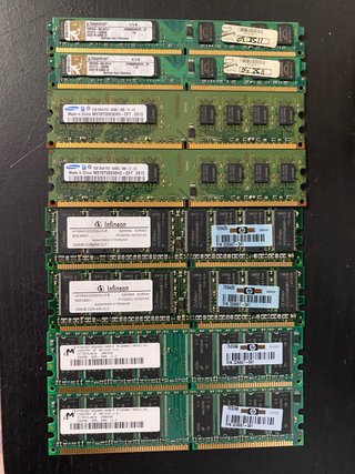 Lote Memorias RAM PC: DDR2 (8GB) y DDR1