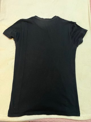 Camiseta Pull&Bear Estampada Negra Talla S