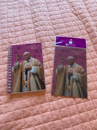 Blocchetto appunti e cartolina 3D Papa G. Paolo II
