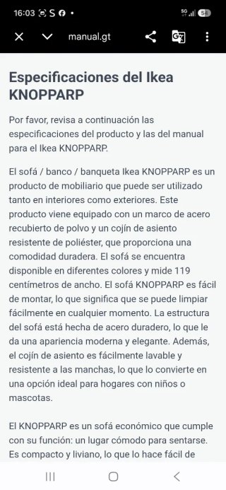 Sofá Cama IKEA Gris Tela