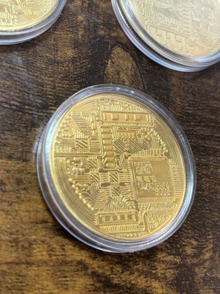 Lote 3 Monedas Bitcoin Doradas