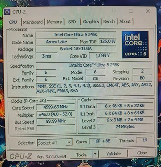 Intel Ultra 5 245k + 32GB + MSI B860M-A +Disipador