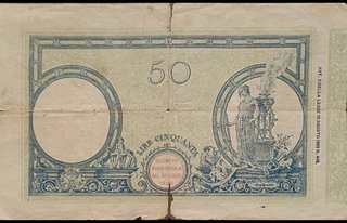 Rara banconota 50 Lire Banca d'Italia 1925